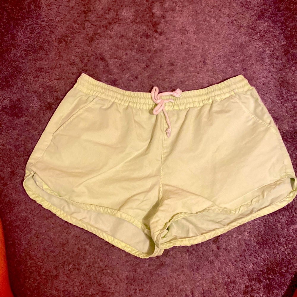 Neon slip in shorts with tie front